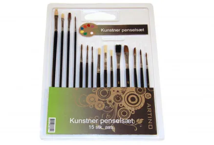 Artino Malerpenselsæt Ass. størrelser - 15 stk